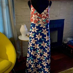 Maxi length spaghetti strap dress
